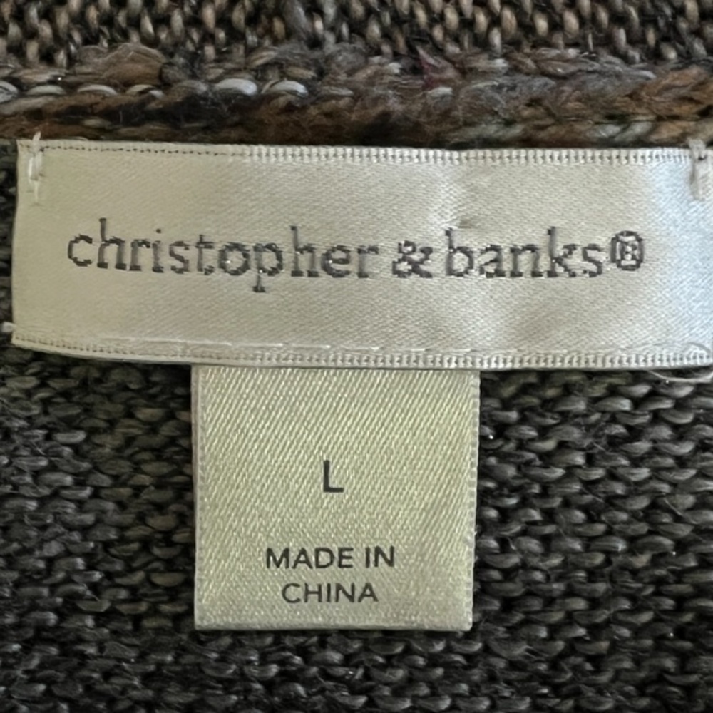 Christopher & Banks Gradient Striped Open Front Sweater Vest Sz. L - Picture 11 of 13